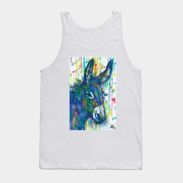 DONKEY watercolor and ink portrait Tank Top by lautir